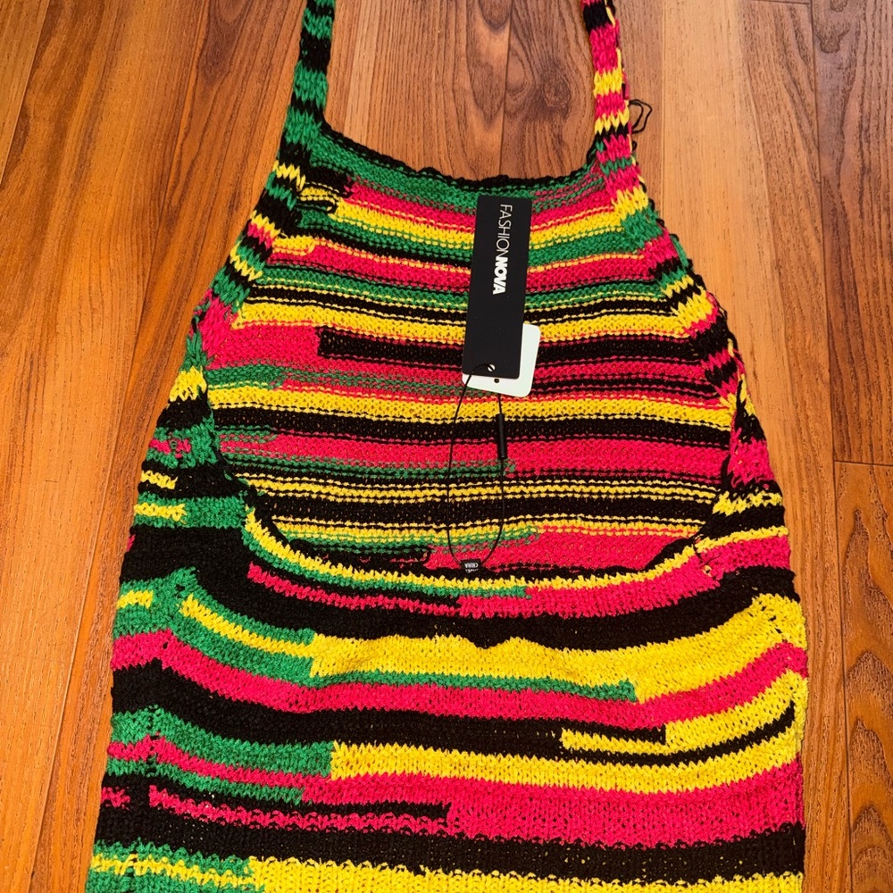 Fashion Nova Multicolor Striped Tank Top